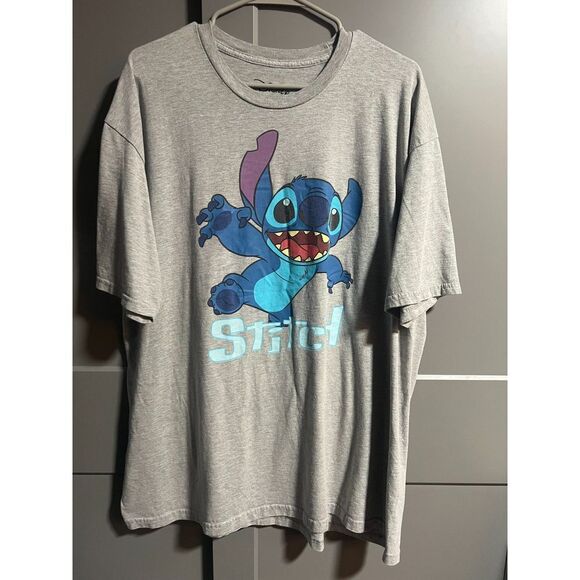 Disney Stitch Scoop Neck Basic T-Shirt Gray Size 2XL - Picture 1 of 4